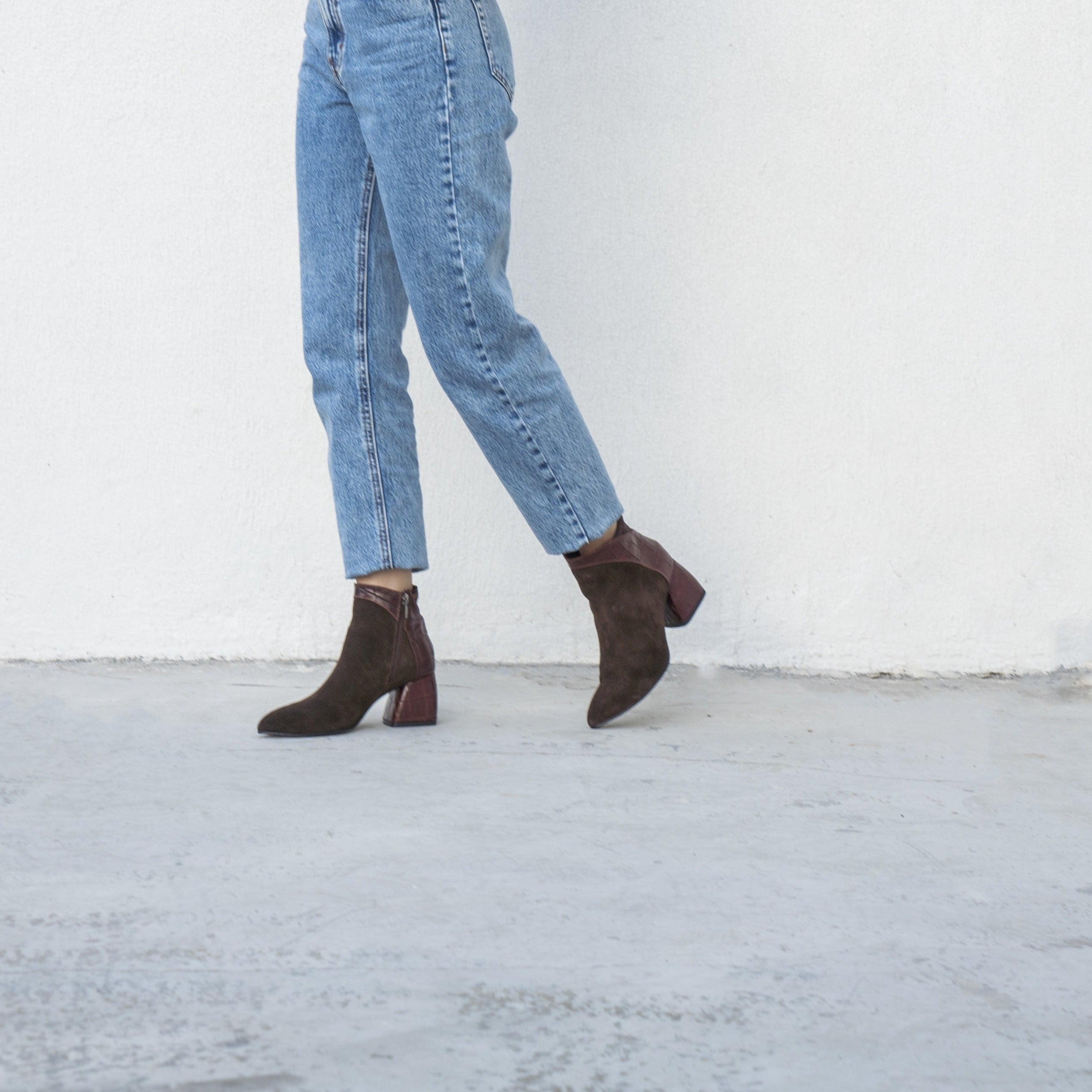 Talia brown heel boot - heel - THUNA