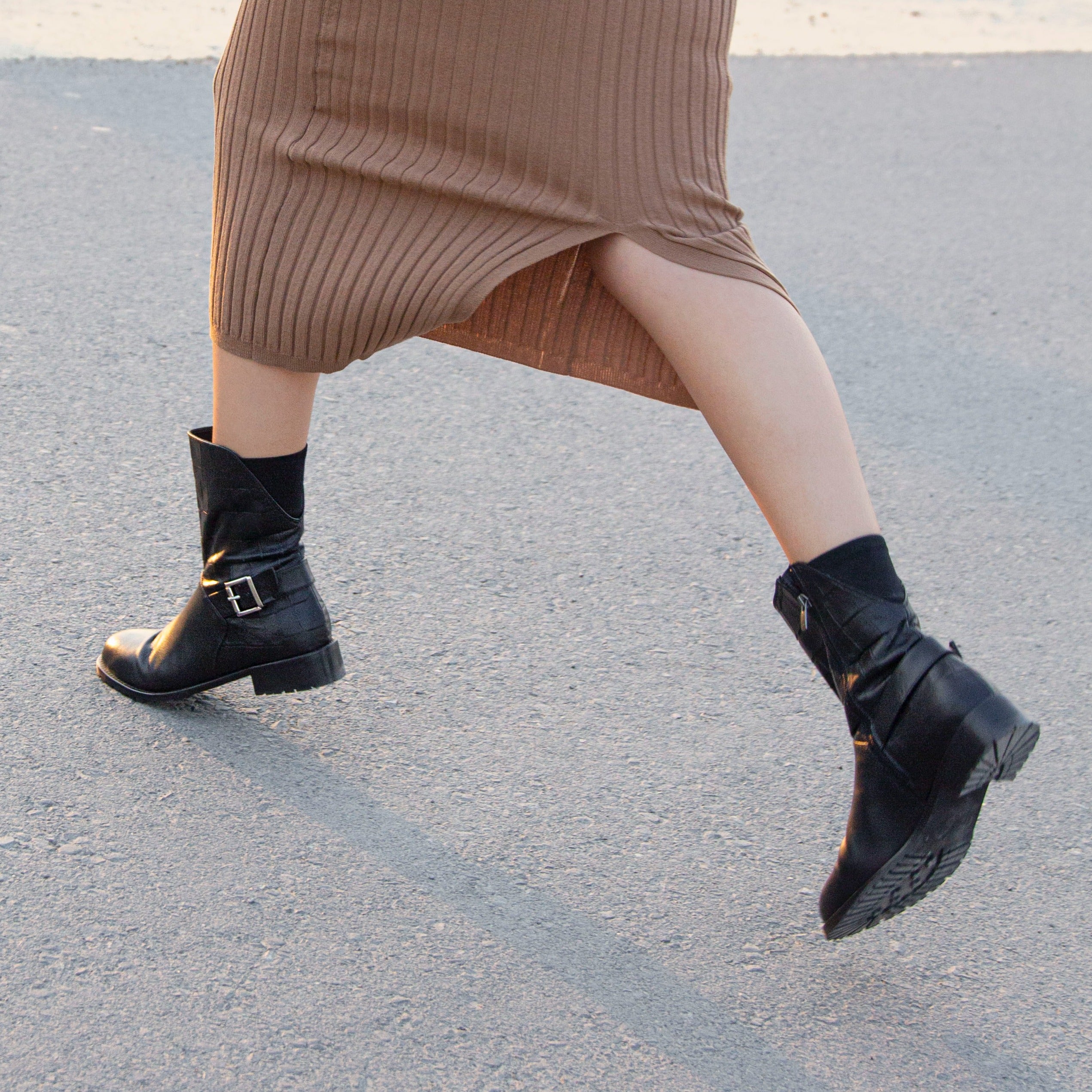 Sadi black biker boot - boot - THUNA