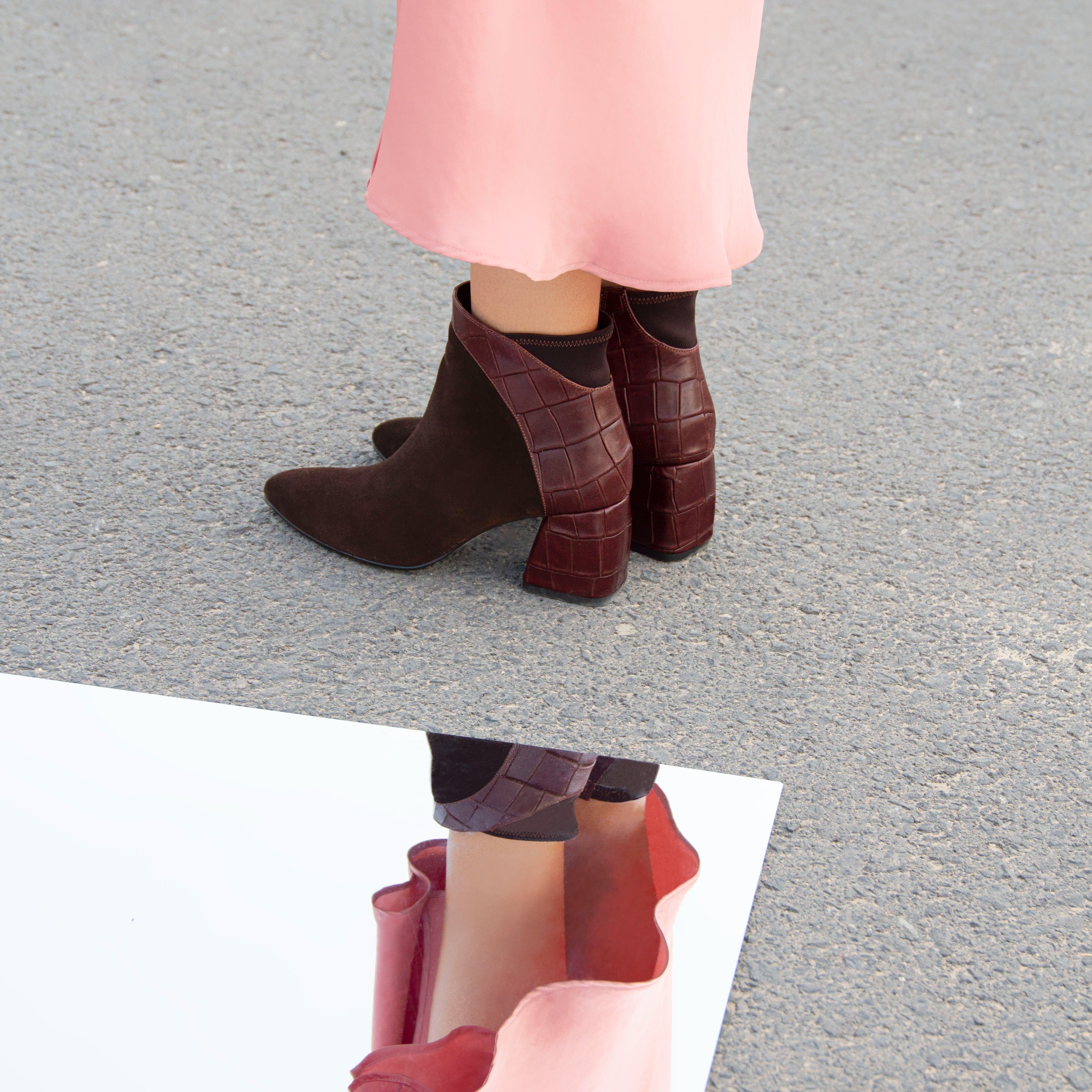Talia brown heel boot - heel - THUNA