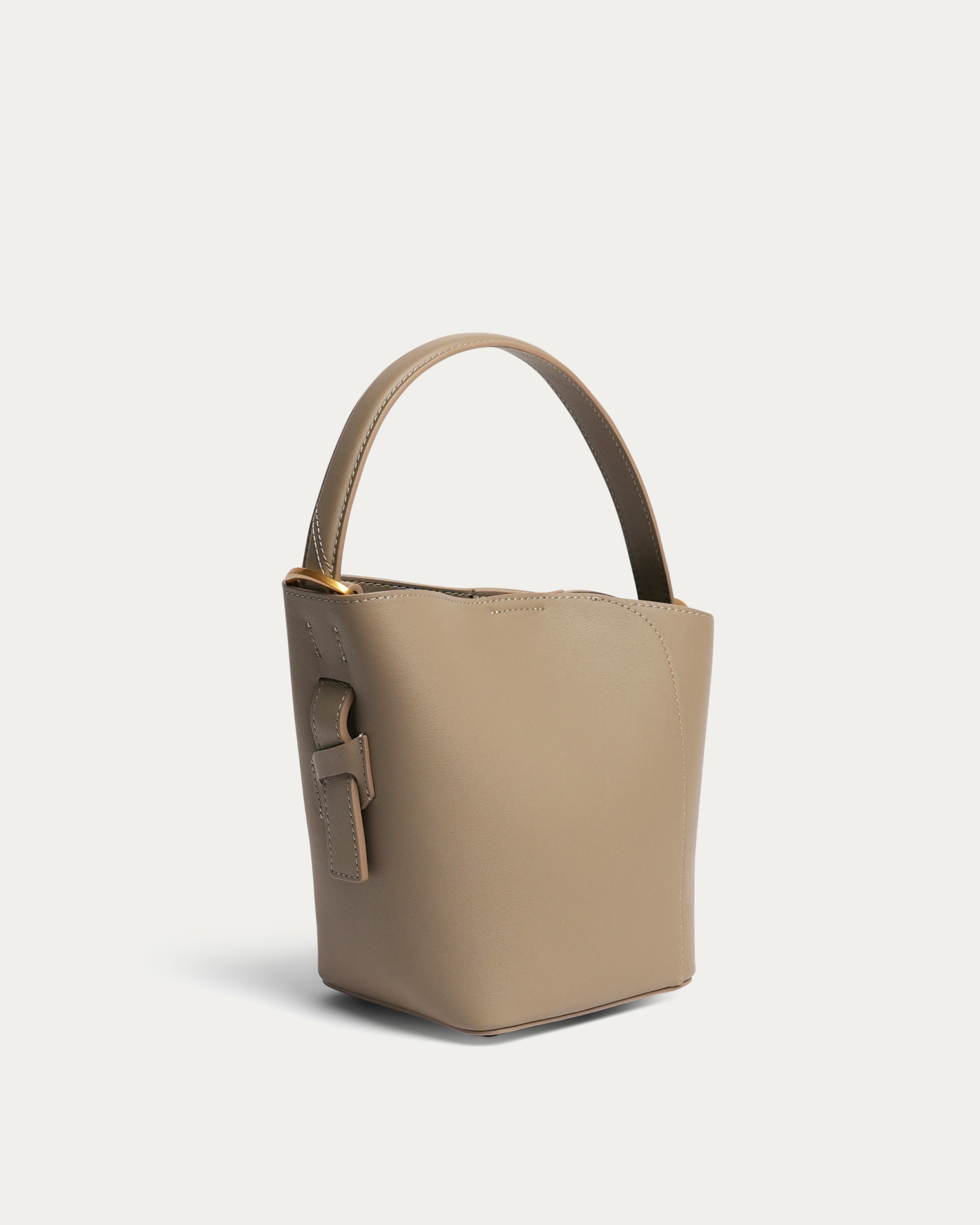 Sage taupe bucket bag