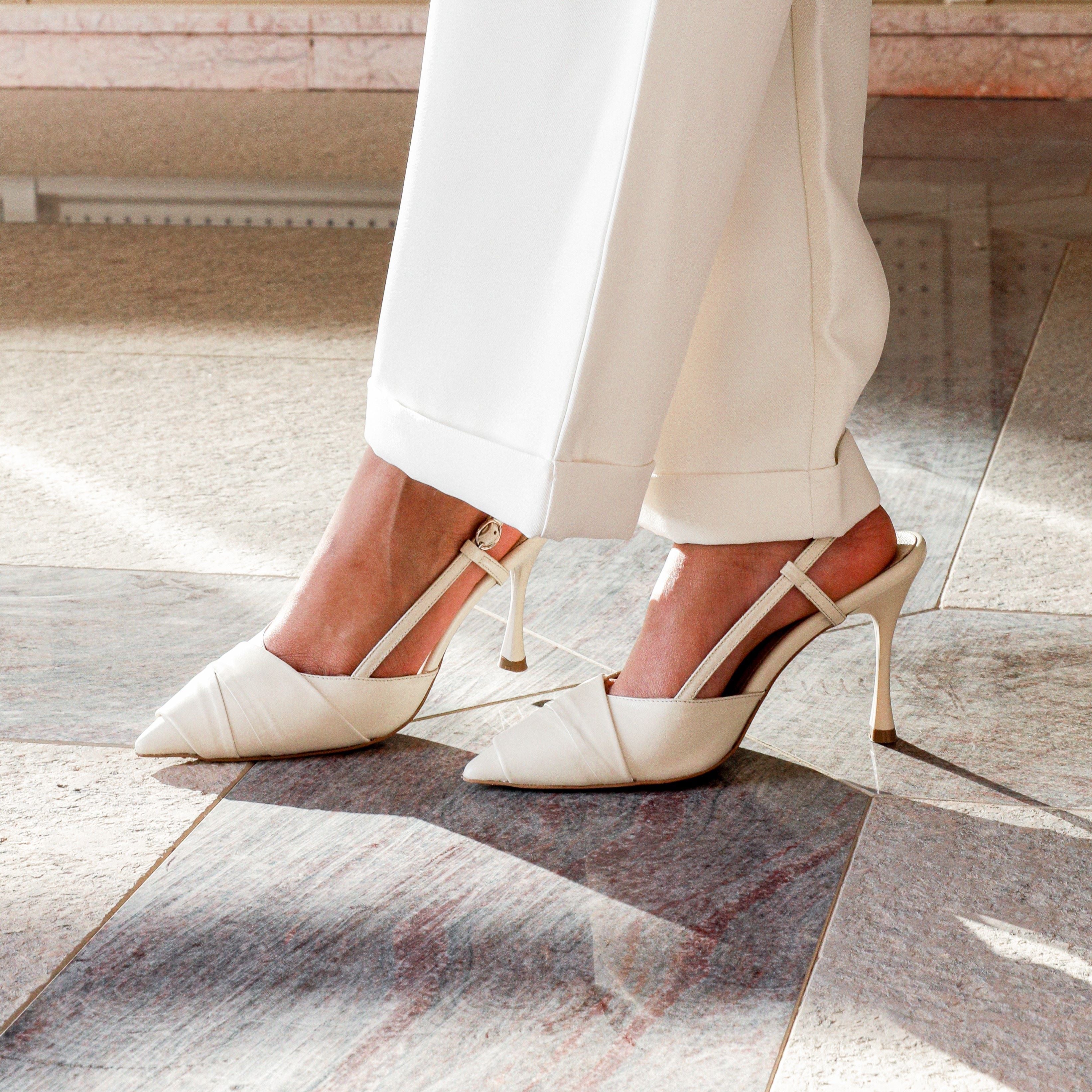 Aaliyah -  cream - heel- collection name - kuwait - Ksa- shoes