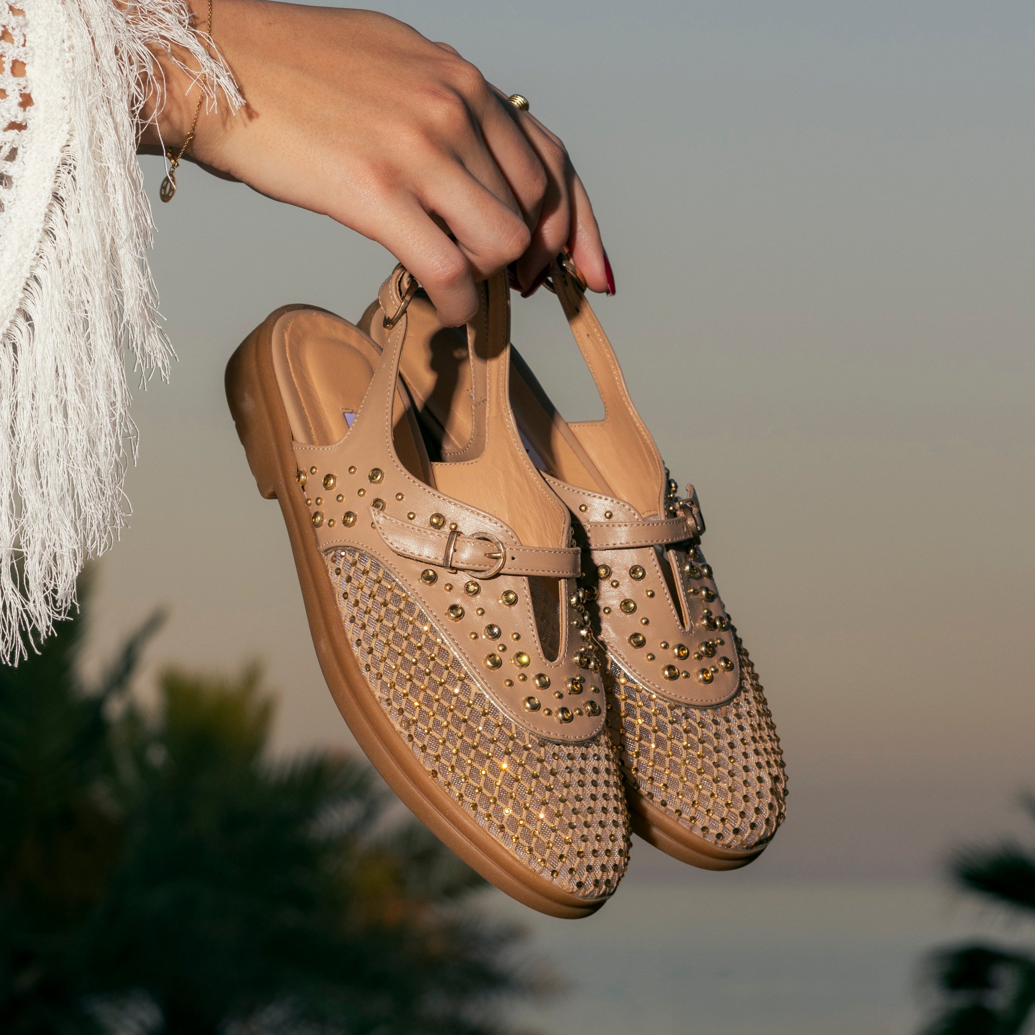 Allura beige sandal - Summer nights collection -  kuwait- Ksa- shoes