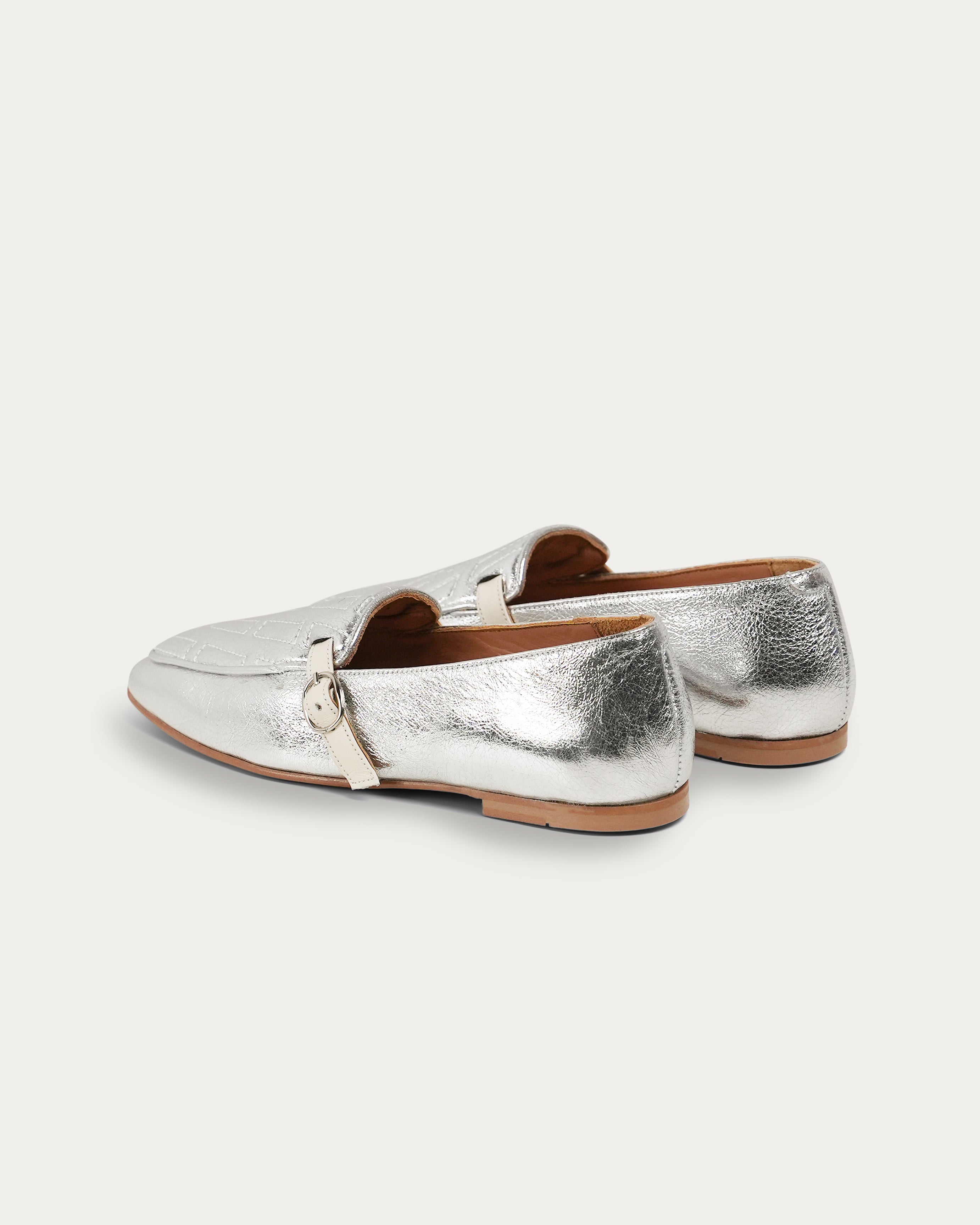 Amber silver loafer