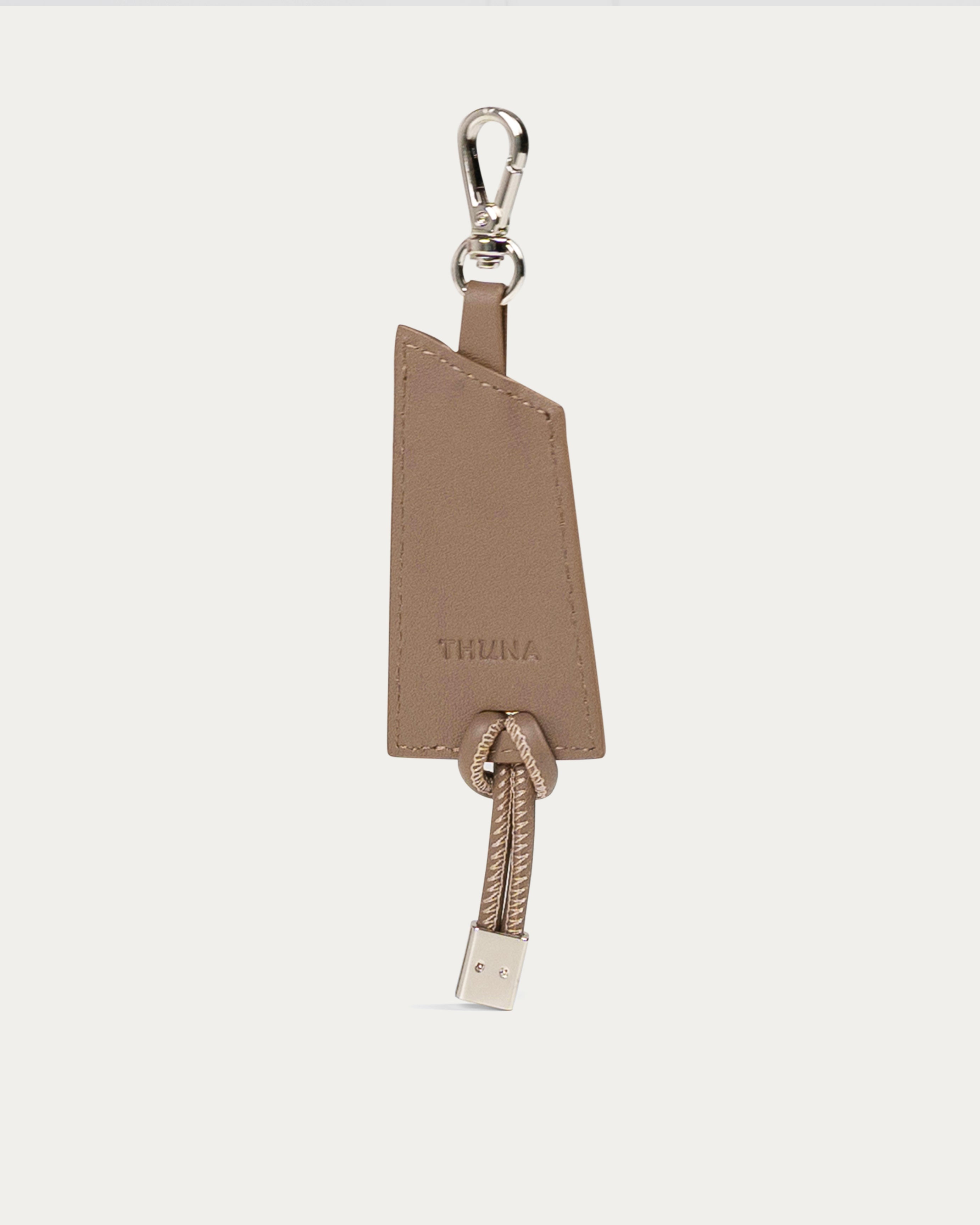 Taupe Leather Bag Charm