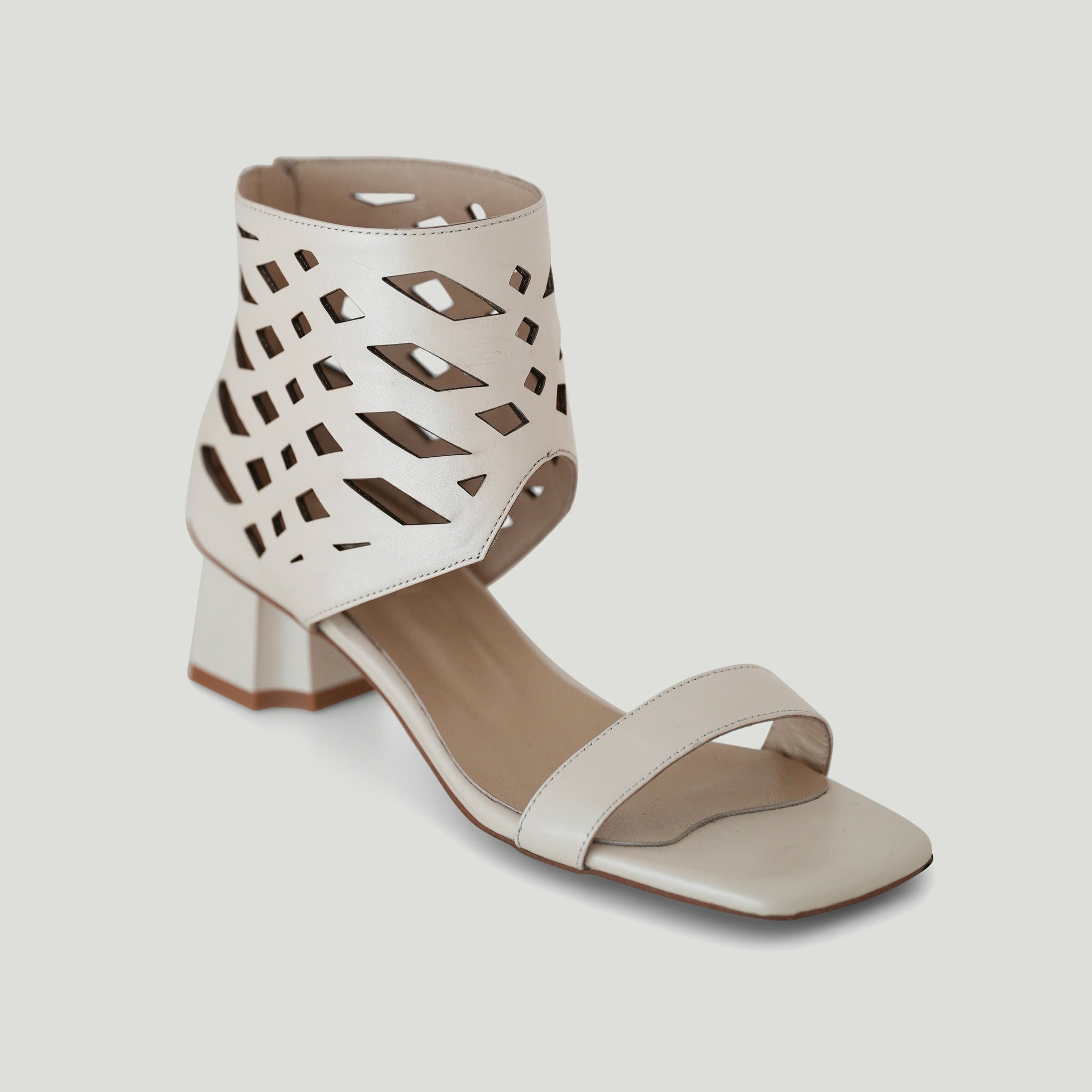 Kaya cream sandal- Heels - kuwait - Ksa- shoes