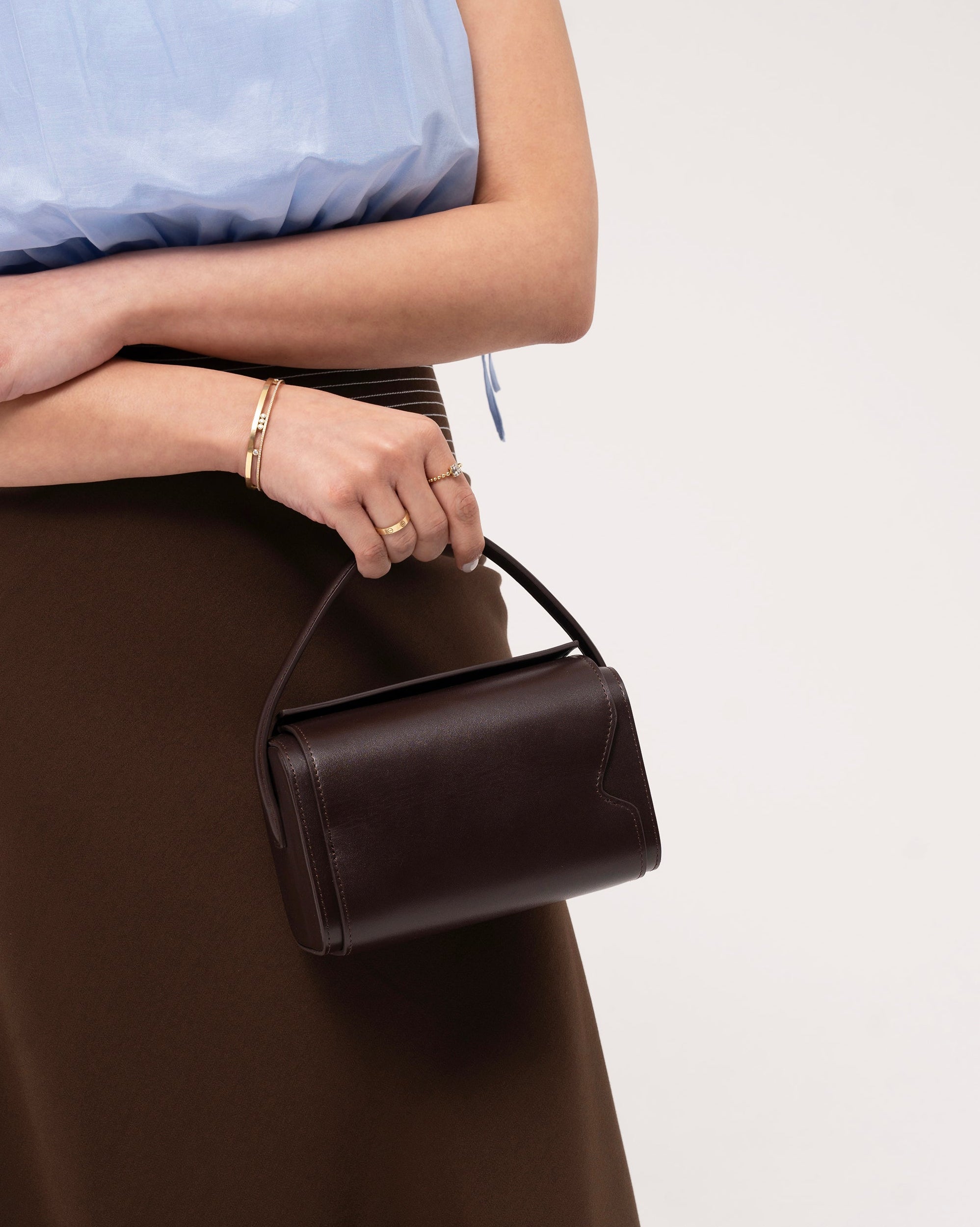 Raia chocolate leather handbag
