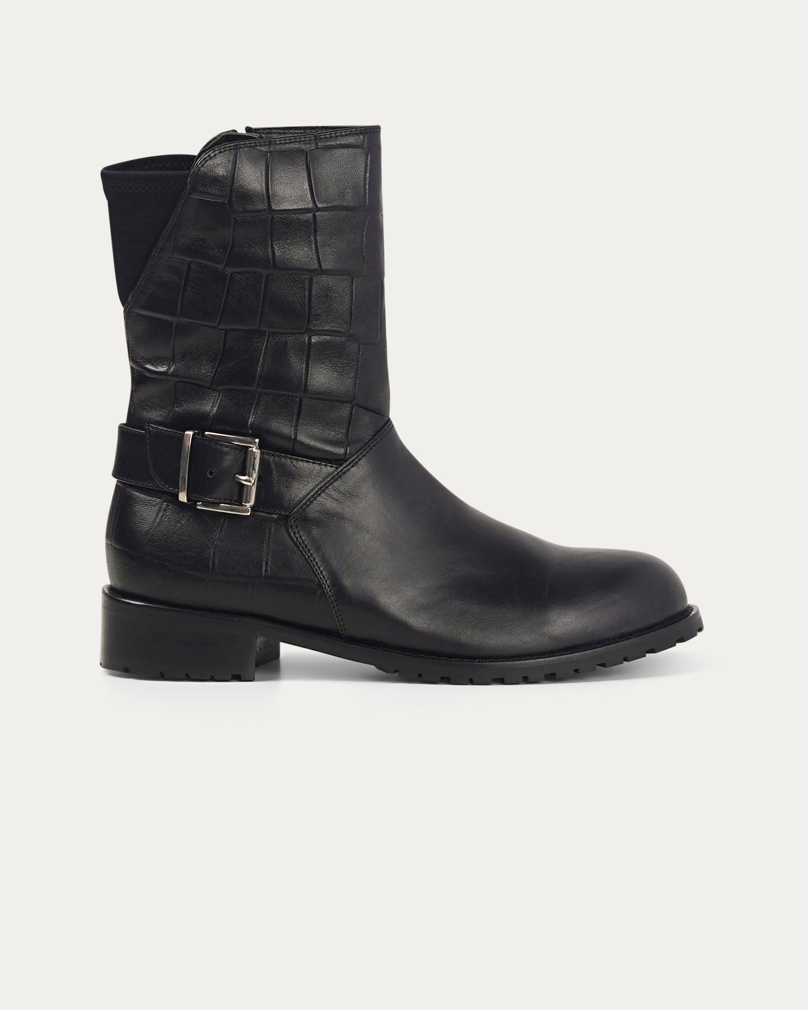 Sadi black biker boot