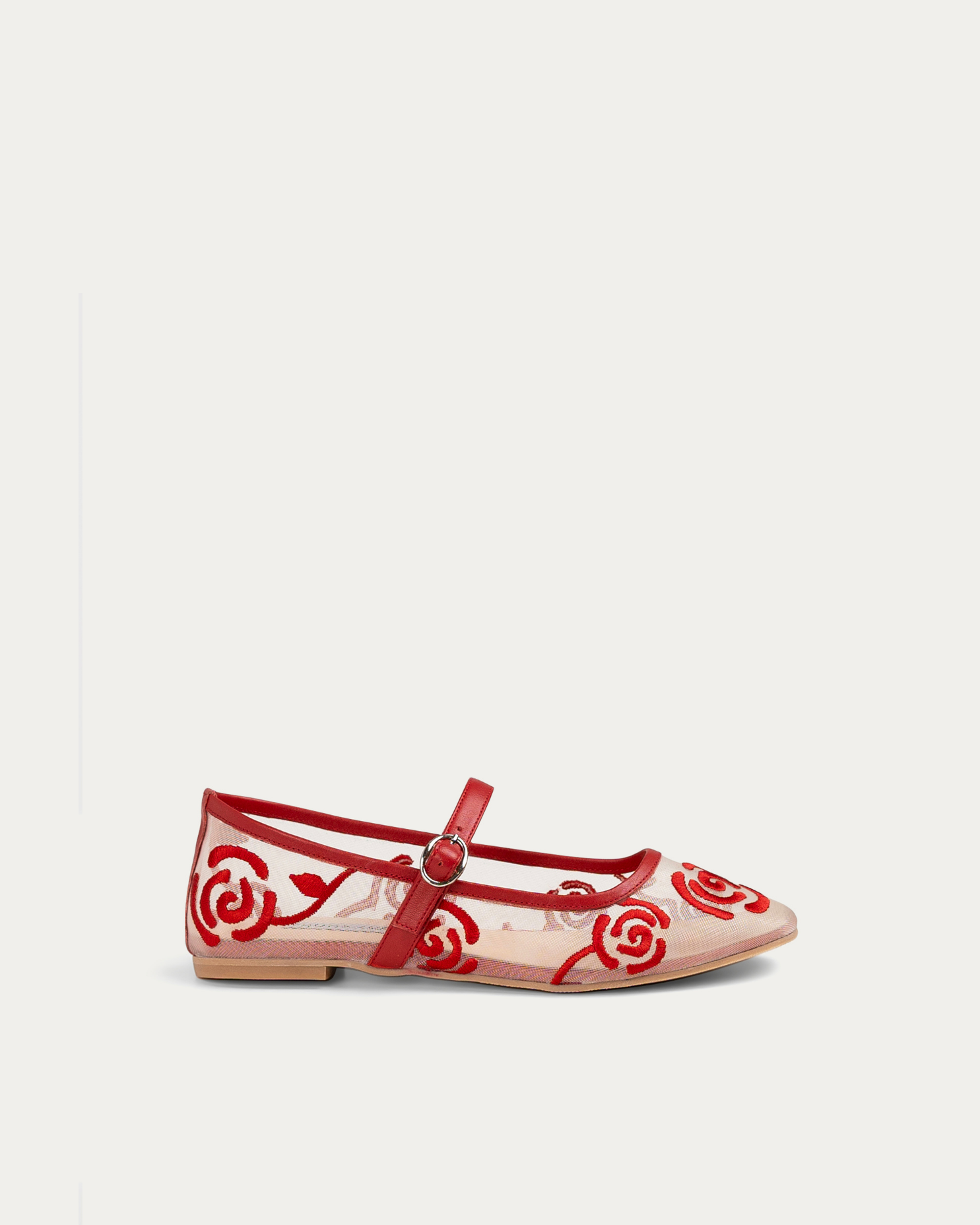 Scarlet red ballet flat