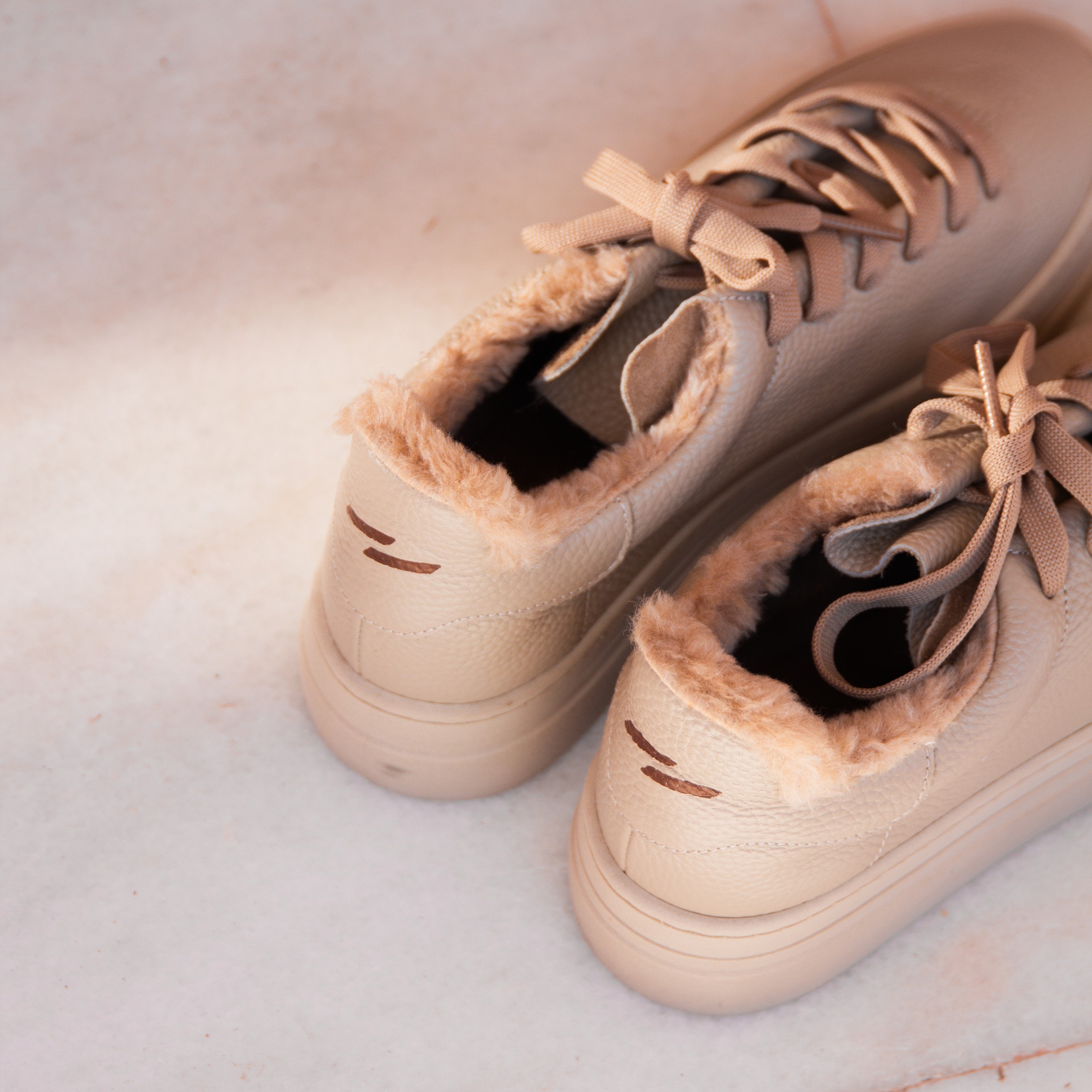 Valeria beige sneaker - Sneakers - kuwait - Ksa- shoes