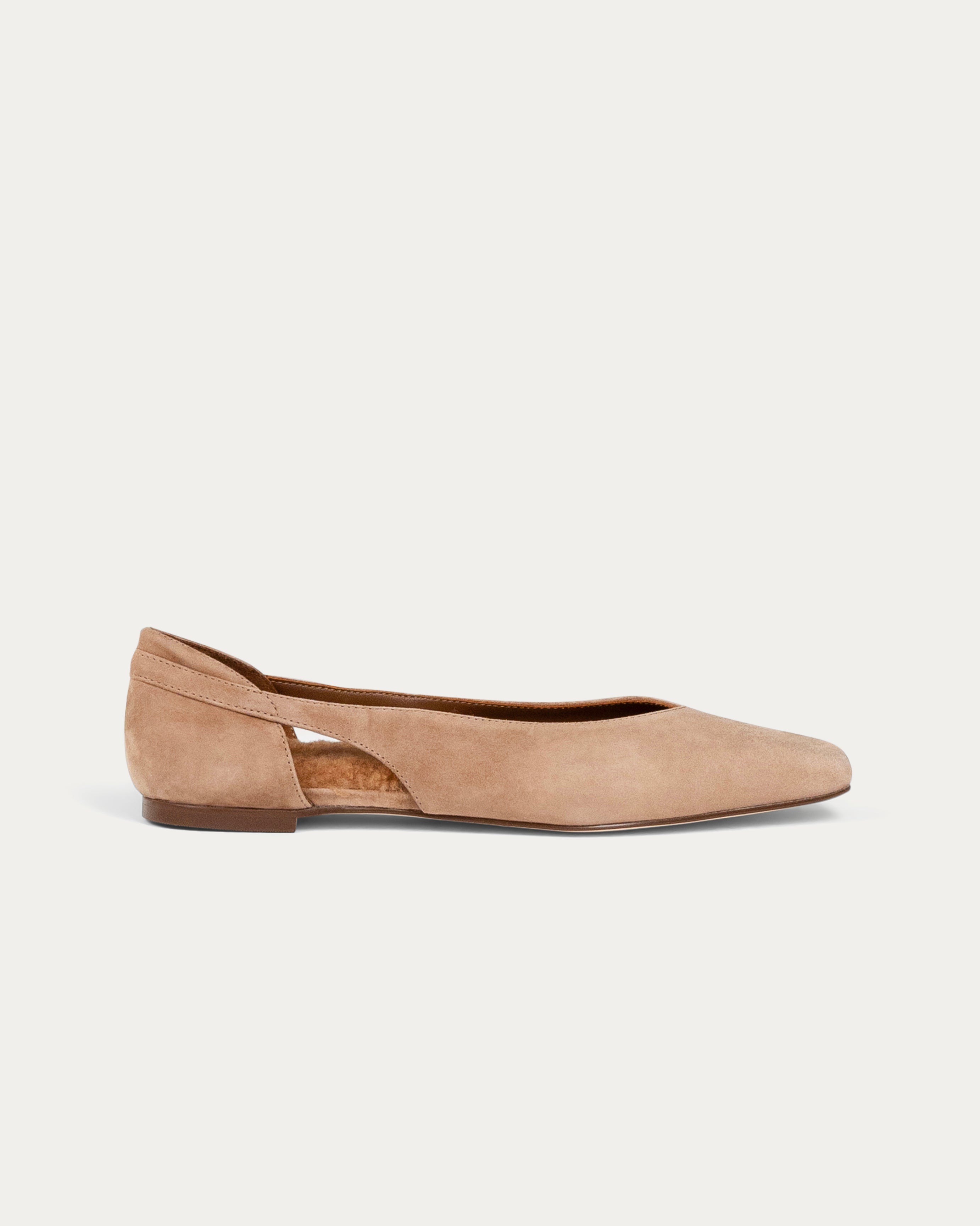 Luto beige suede ballerina - THUNA Shoes - Kuwait - KSA - Qatar- UAE