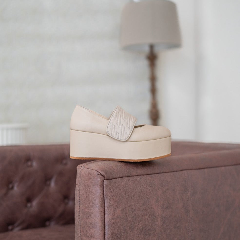 Nayla cream platform - Summer nights collection -  kuwait- Ksa- shoes