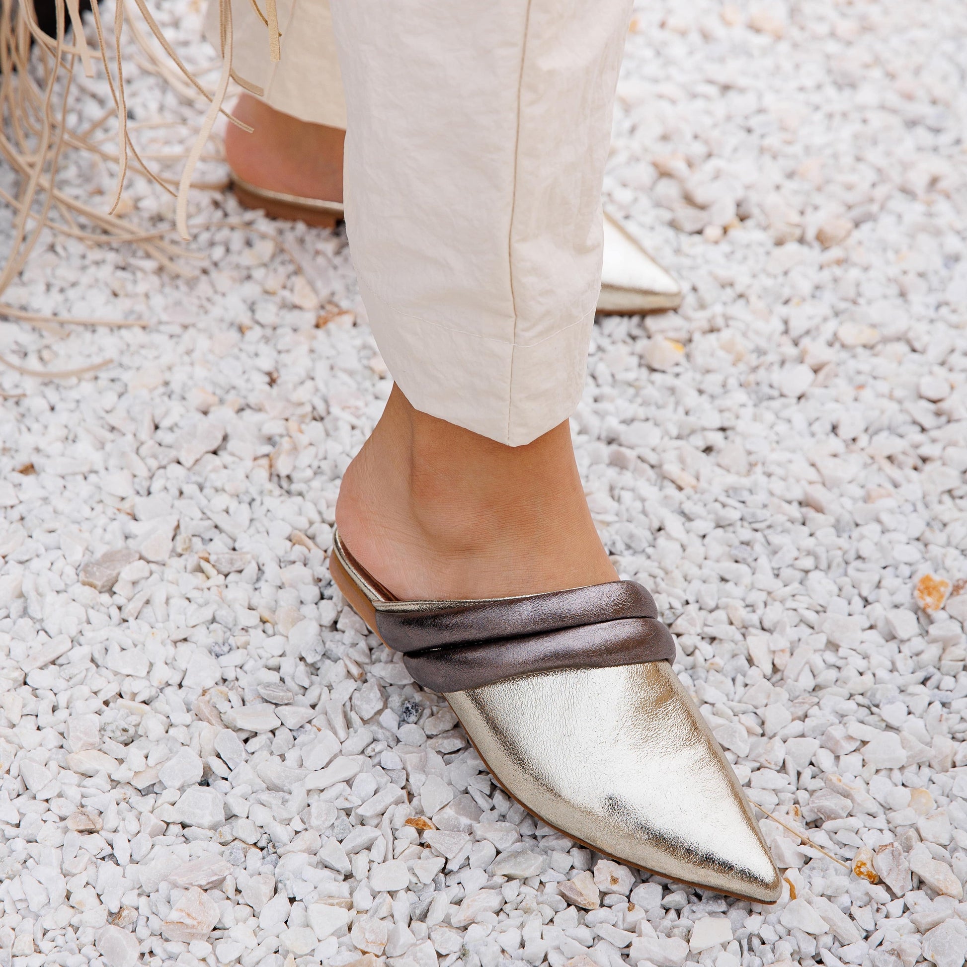 nai - gold - mule ramadan collection- kuwait- ksa- shoes