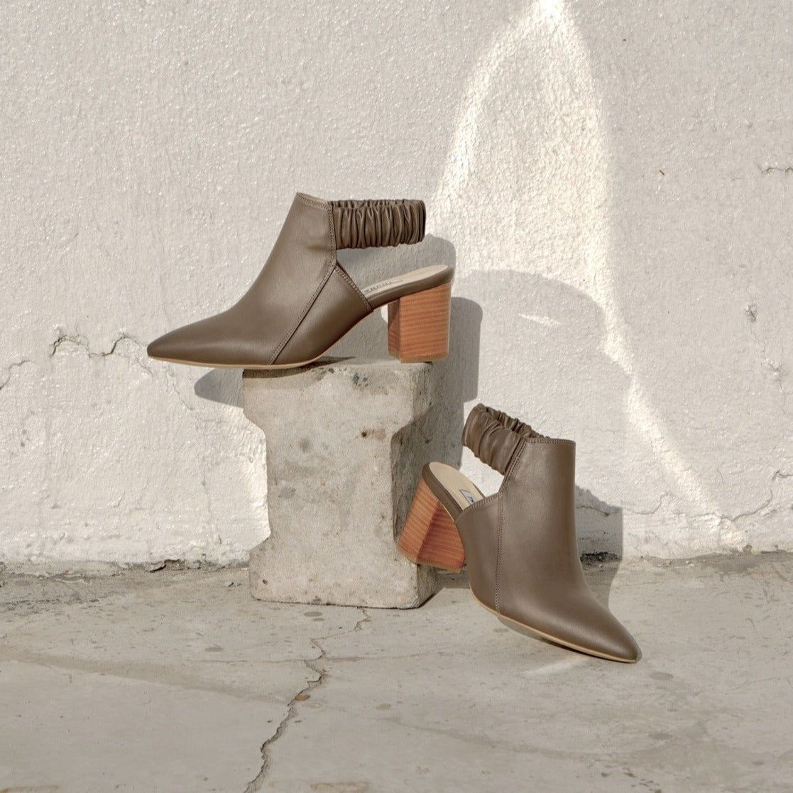 Fonda olive grey - Heels - kuwait - Ksa- shoes