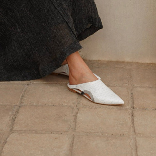 mamba - white - mule ramadan collection- kuwait- ksa- shoes