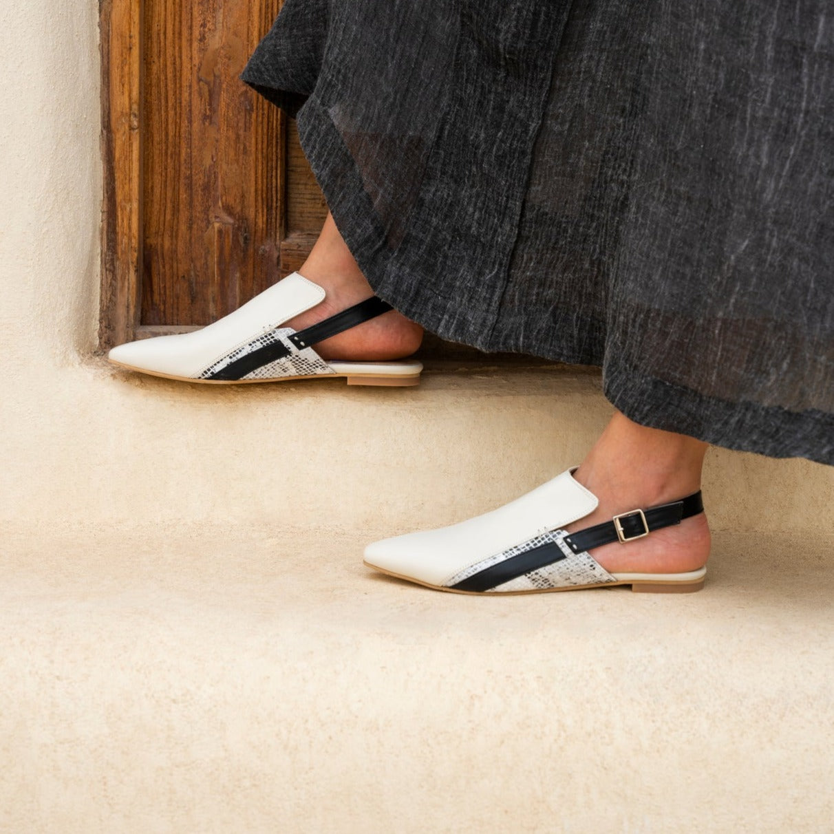Sadan cream sandal - sandal- kuwait- ksa- shoes