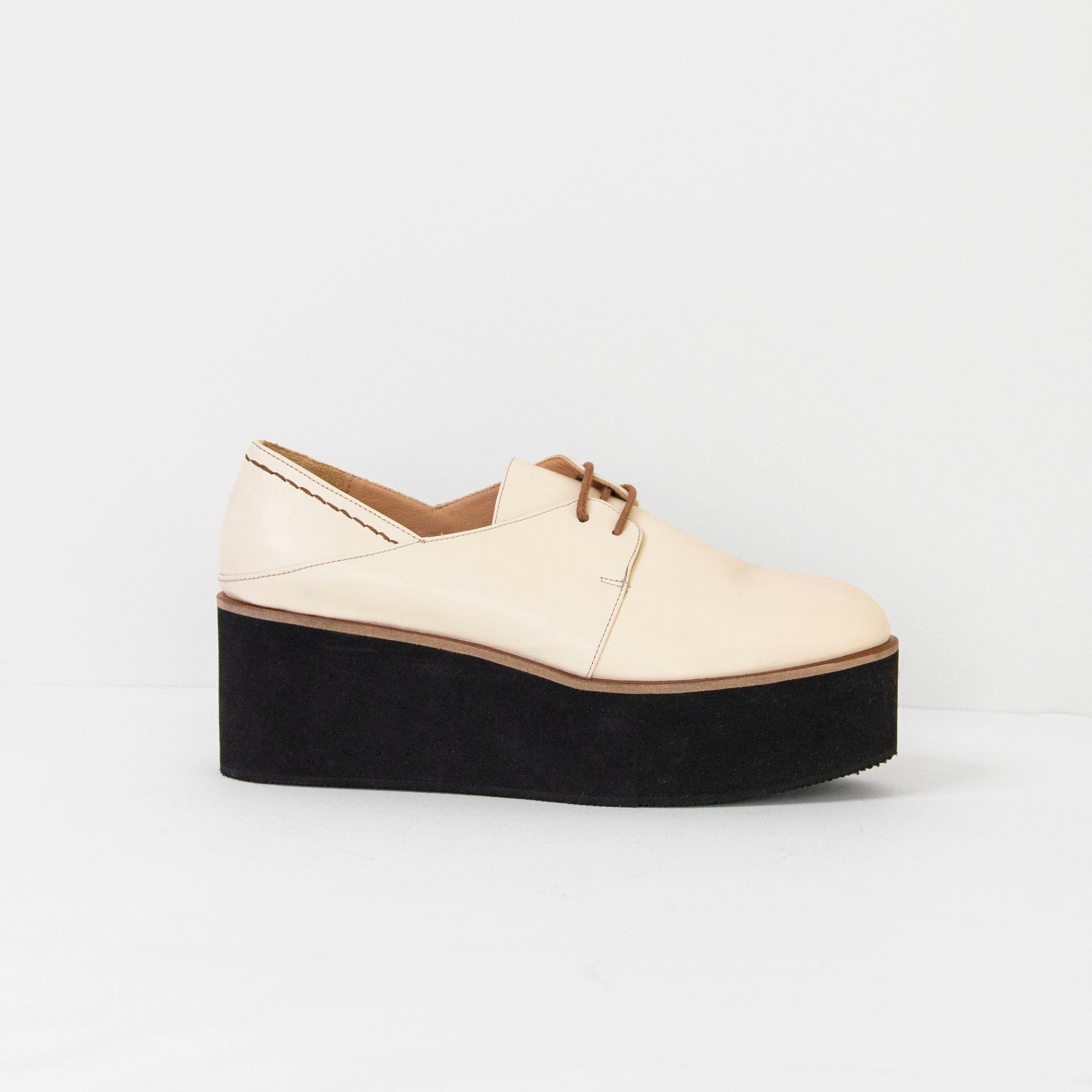 Lima cream platform - Oxfords - kuwait - Ksa- shoes