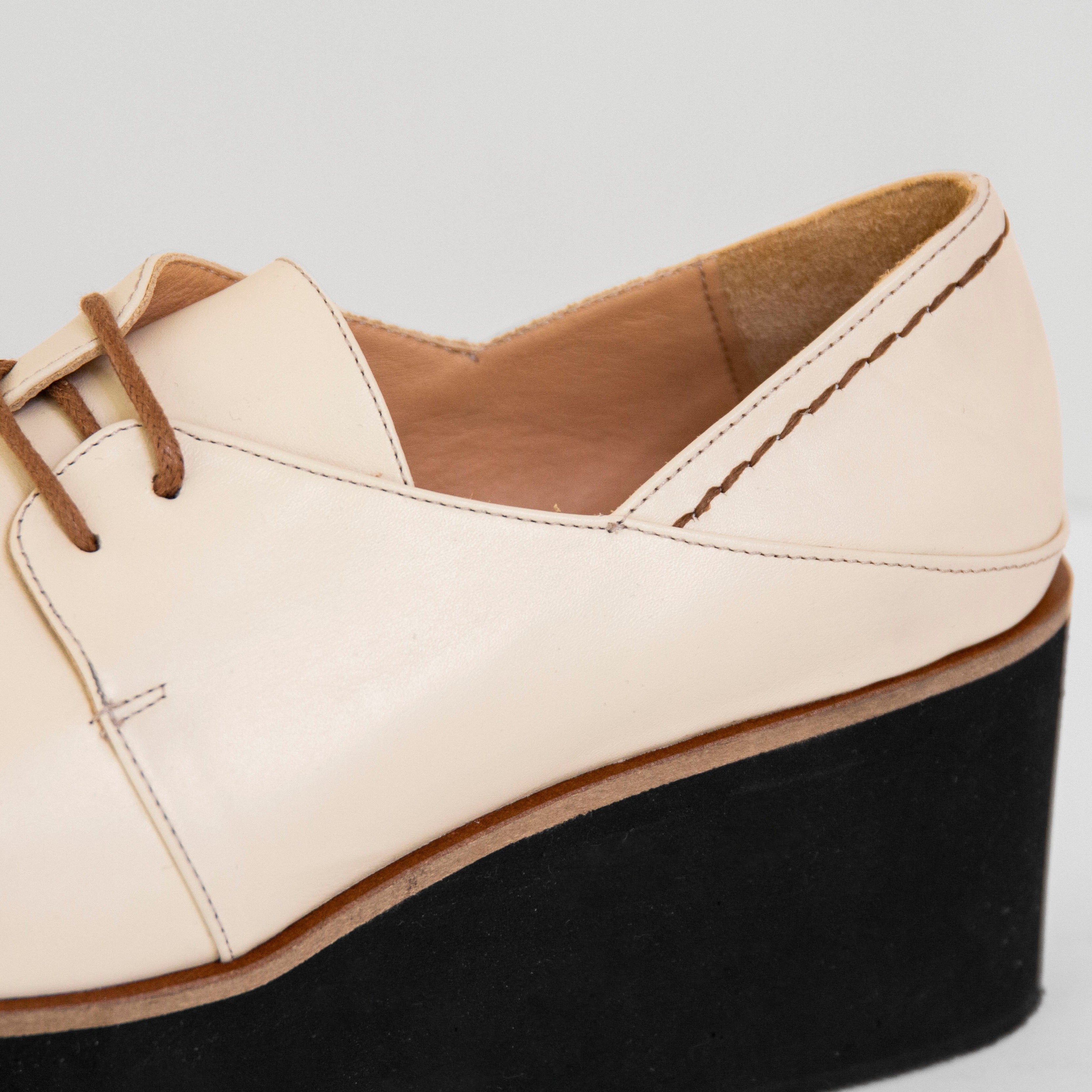 Lima cream platform - Oxfords - kuwait - Ksa- shoes