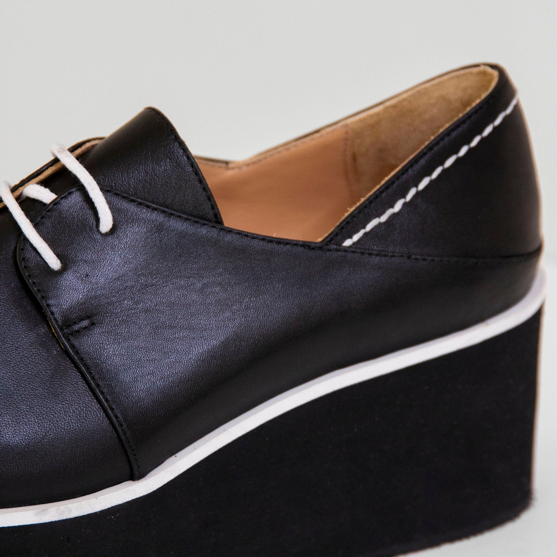 Lima black platform - Oxfords - kuwait - Ksa- shoes