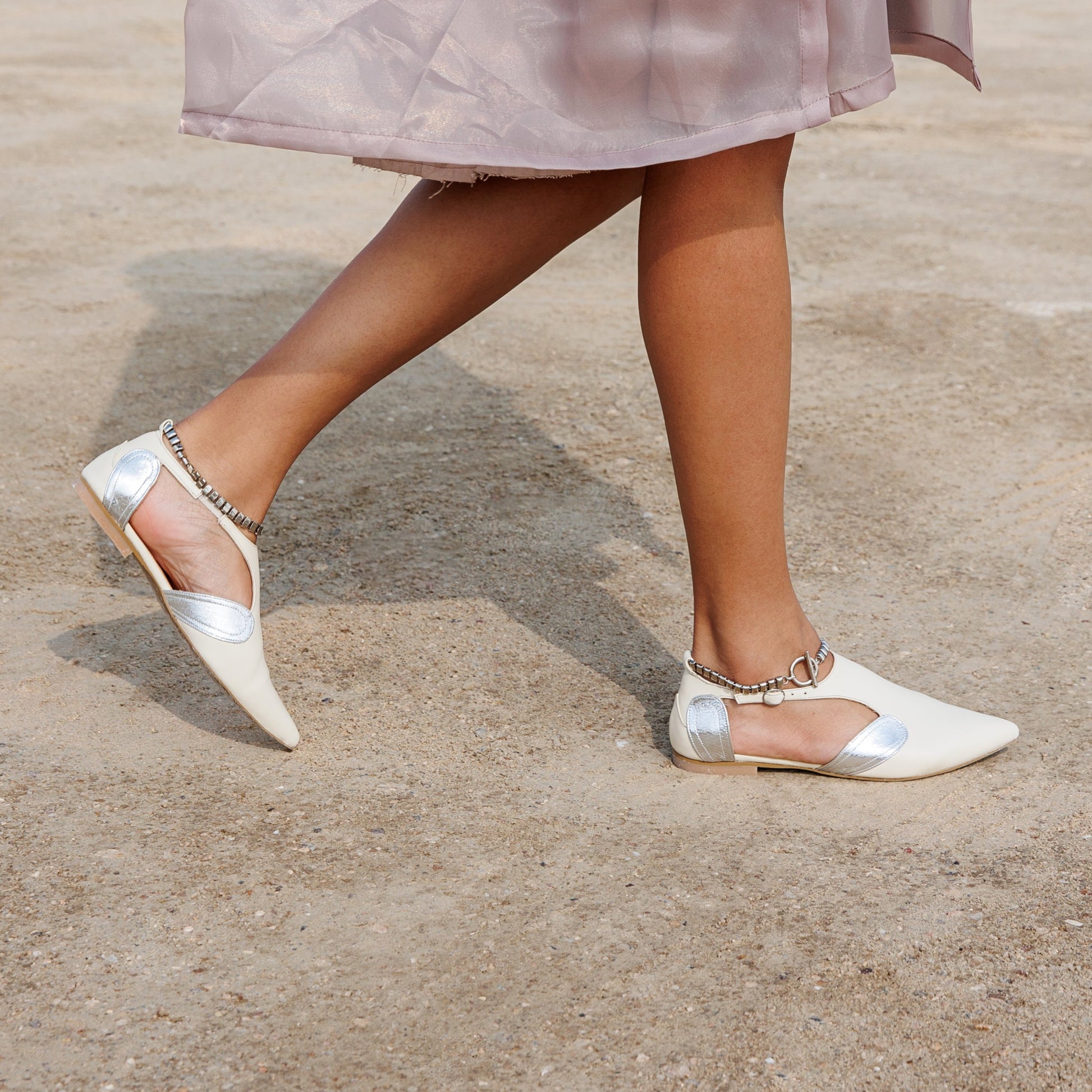 Aurora cream sandal - sandal- kuwait- ksa- shoes