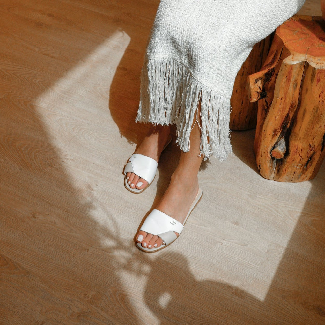 Jawana white beige slipper - THUNA