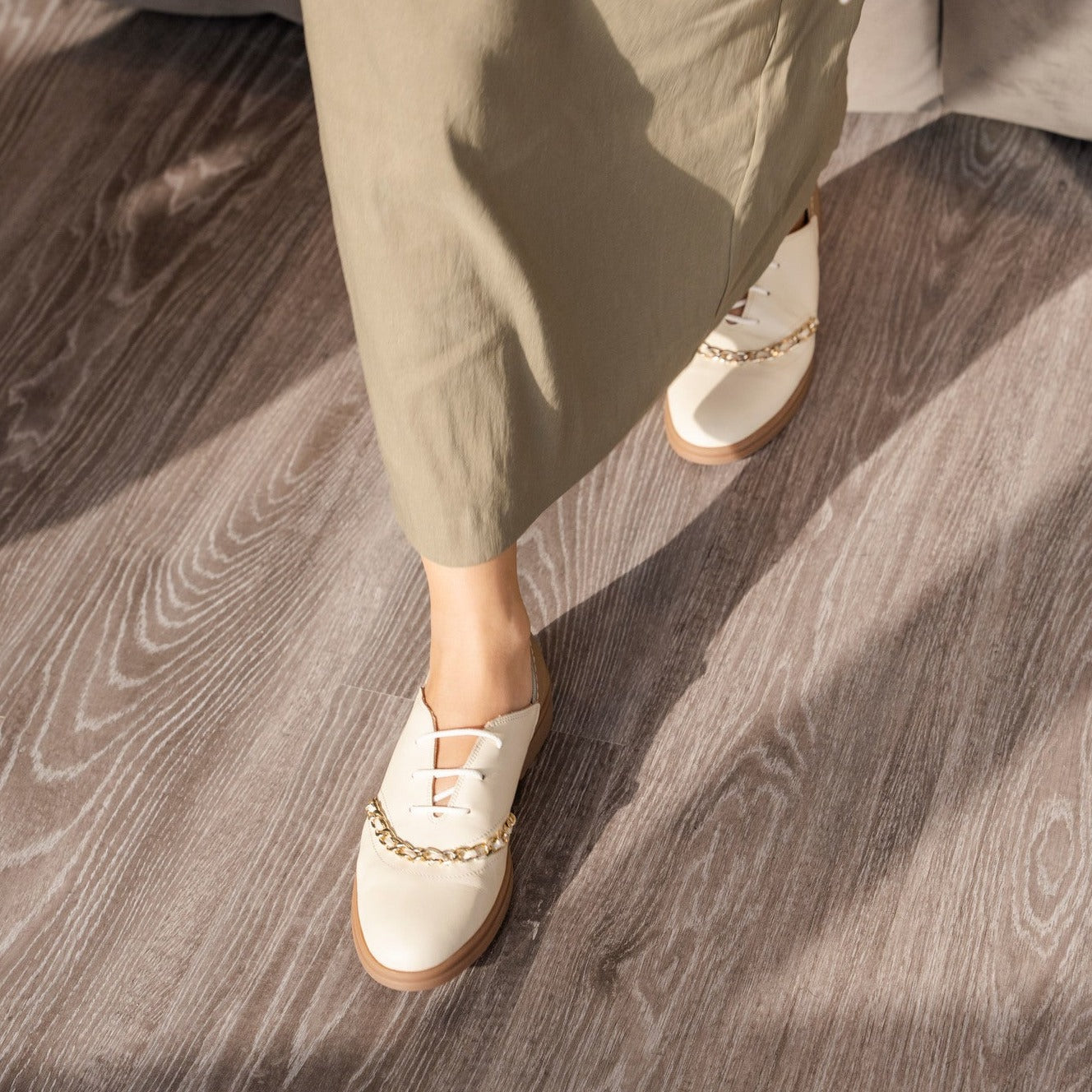 Dora beige oxford - Oxfords - kuwait - Ksa- shoes